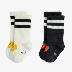Mini Rodini Strawberry 2-Pack Baby Socks – skarpetki niemowlęce 2-pack GOTS