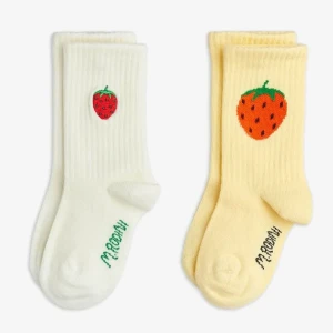 Mini Rodini Strawberry 2-Pack Socks – dziecięce skarpetki 2-pack GOTS
