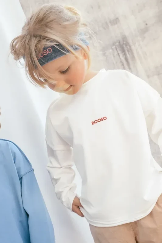 Bluzka dziecięca BOXY LONGSLEEVE ECRU booso przód