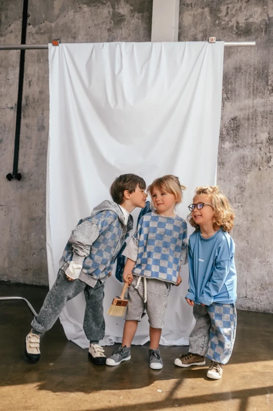 Bluzka dziecięca BOXY LONGSLEEVE BLUE booso premium
