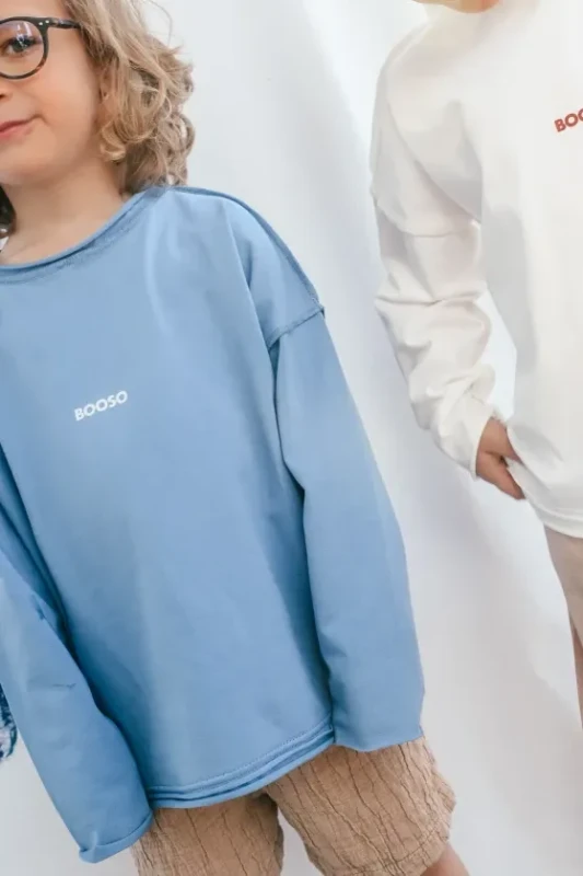 Bluzka dziecięca BOXY LONGSLEEVE BLUE booso