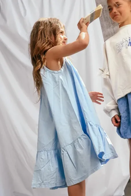 Sukienka oversize dziecięca light blue booso