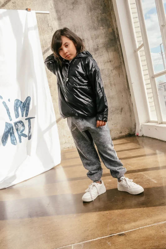 Kurtka dziecięca booso BLACK WIND COAT