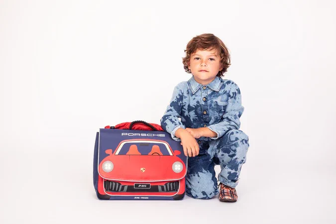 Tornister Porsche Jeune Premier It Bag Midi granatowo-czerwony przód