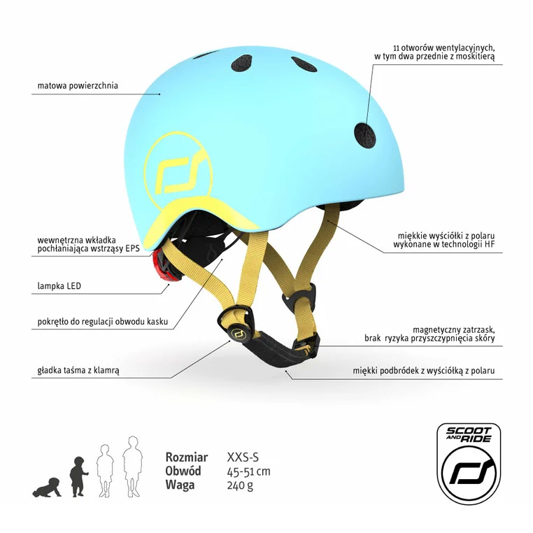 Lekki kask ochronny dla dziecka 1-5 lat Scoot Ride
