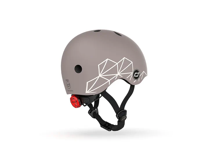 Kask Scoot Ride Brown Lines do hulajnogi i rowerka biegowego