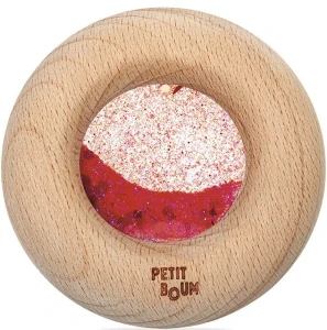 Drewniana zabawka sensoryczna do rączki Donut Calm Czerwony 6 m+ Petit Boum 85786