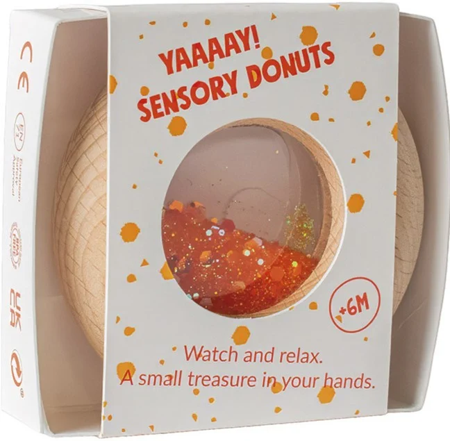 Opakowanie zabawki sensorycznej Donut Calm Pomarańczowy Petit Boum