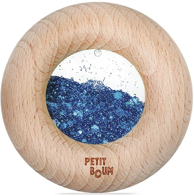 Drewniana zabawka sensoryczna Donut Calm Niebieski Petit Boum