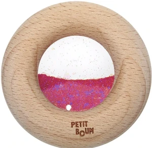 Drewniana zabawka sensoryczna do rączki Donut Calm Różowy 6 m+ Petit Boum 85793