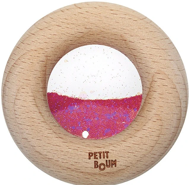 Drewniana zabawka sensoryczna Donut Calm Różowy Petit Boum