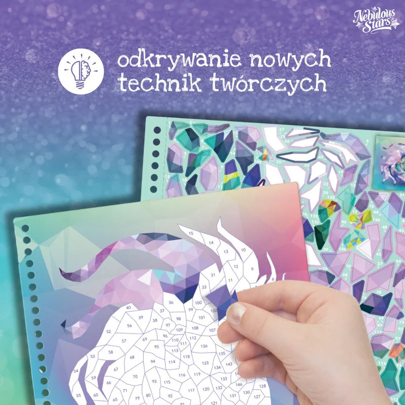 Obraz po numerach dla dziewczynki Nebulous Stars kreatywna mozaika z naklejek