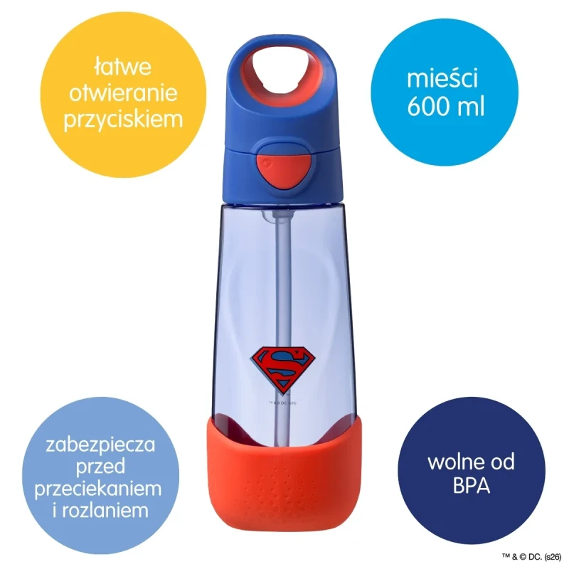 Tritanowa butelka dla dziecka Superman b.box 600 ml do szkoły