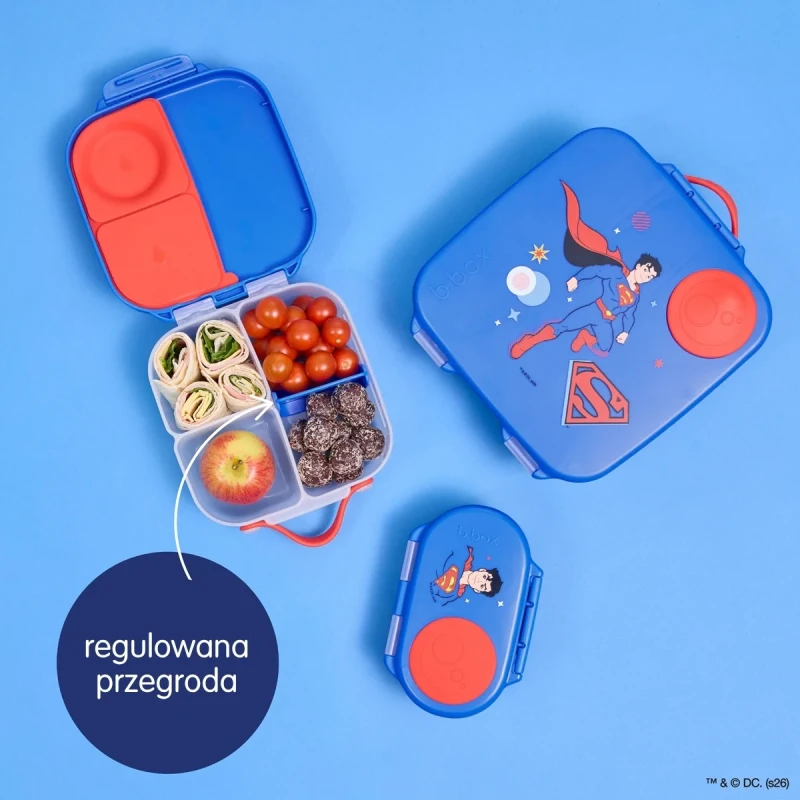 Lunchbox z uchwytem i przegródkami Superman