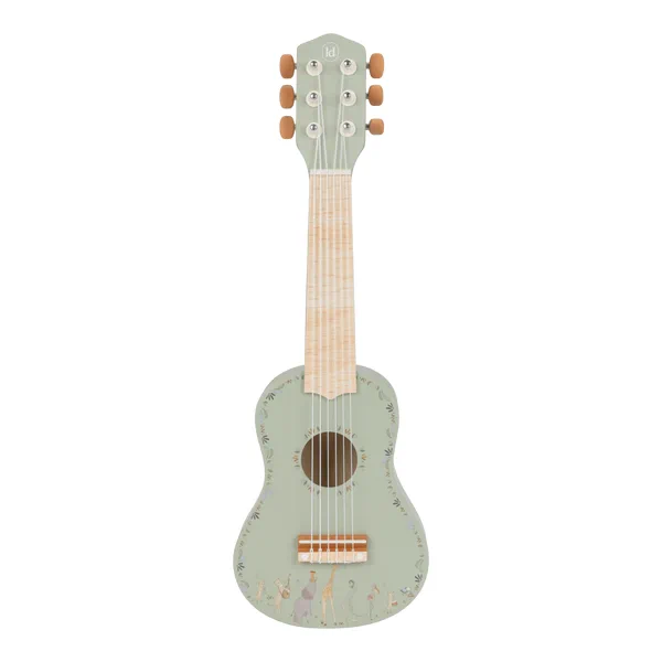 Drewniana gitara zielona Safari Friends FSC Little Dutch dla dzieci