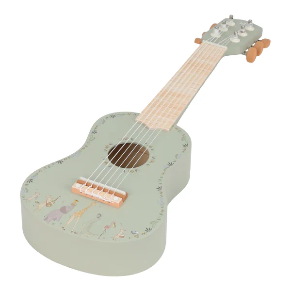 Drewniana gitara dla dzieci Little Dutch zielona widok z boku