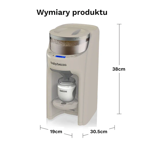 Wymiary ekspresu do mleka Baby Brezza Formula Pro Advanced
