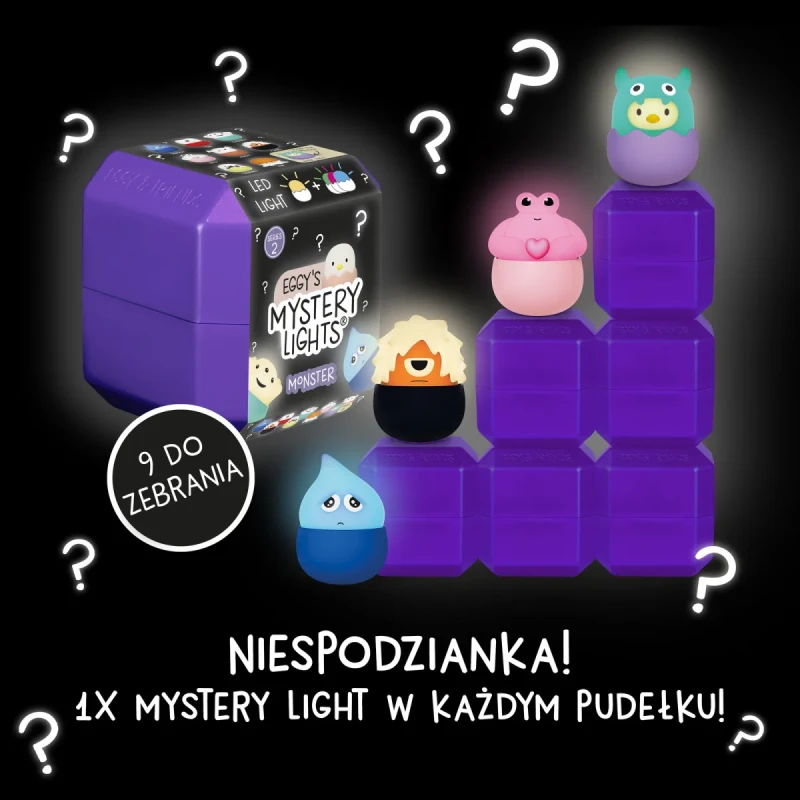 Mystery Lights Monsters niespodzianka w pudełku kolekcjonerska lampka LED