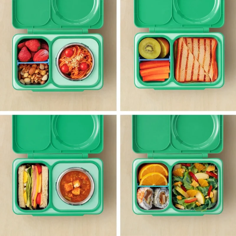 Przykładowe posiłki w lunchboxie OmieBox Up Jade Green