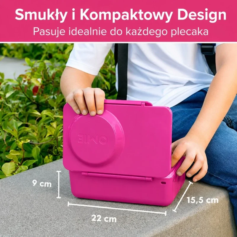 Kompaktowy lunchbox OmieBox Up Pop Pink do plecaka