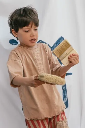 Koszulka dziecięca Booso 018 Sand Tee Beige beżowa 100 bawełna
