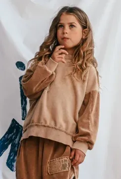Bawełniana bluza dziecięca Booso Beige