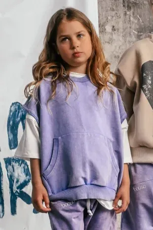 Bluza bez rękawów dziecięca Booso 128 Purple Sweattank
