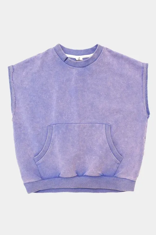 Bluza bez rękawów 128 PURPLE SWEATTANK booso