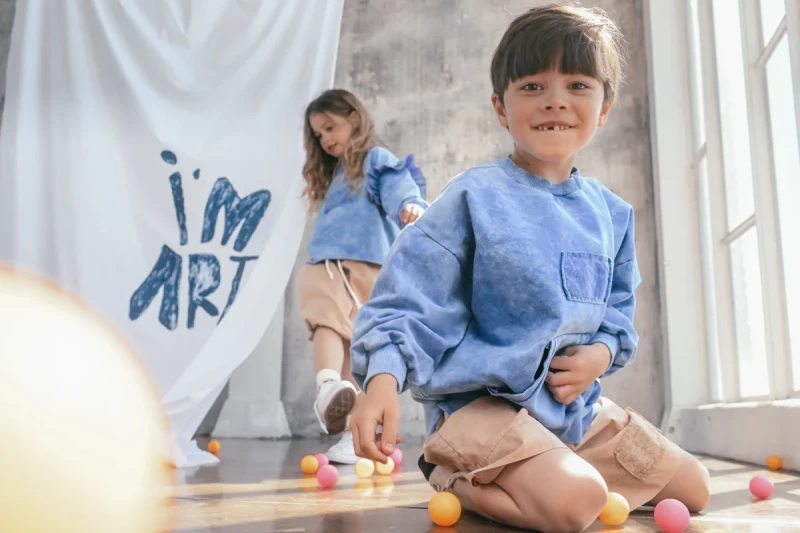 Bluza Dziecięca SIMPLE BLUE SWEATSHIRT booso | Polska Produkcja