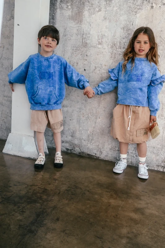 Bluza oversize dla dzieci booso kolor blue