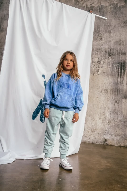 Spodnie dziecięce jogger booso kolor mint