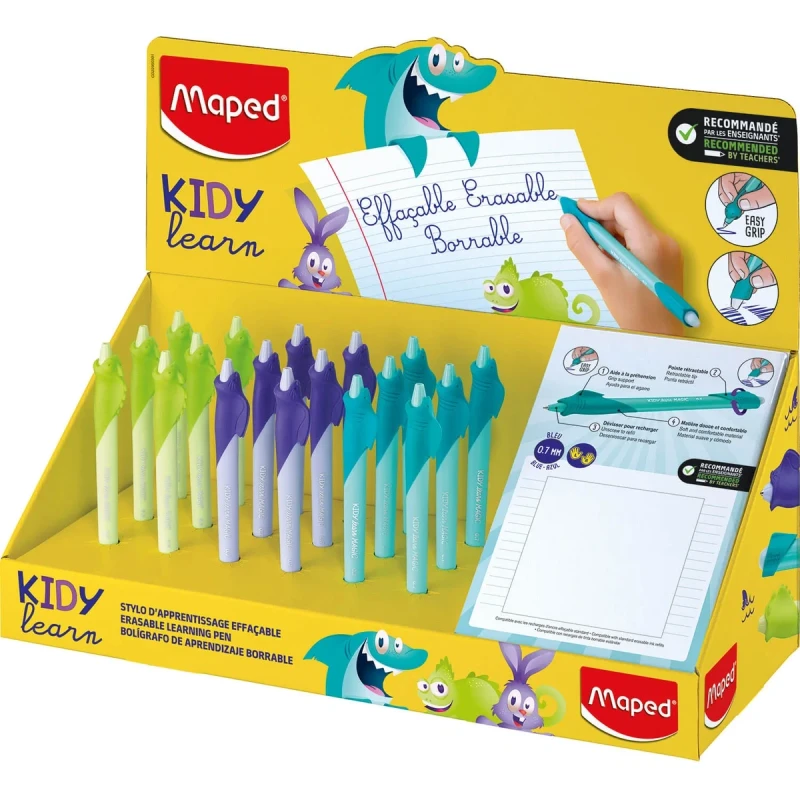 Kolekcja długopisów wymazywalnych Maped Kidy Learn Rekinek Króliczek Kameleon