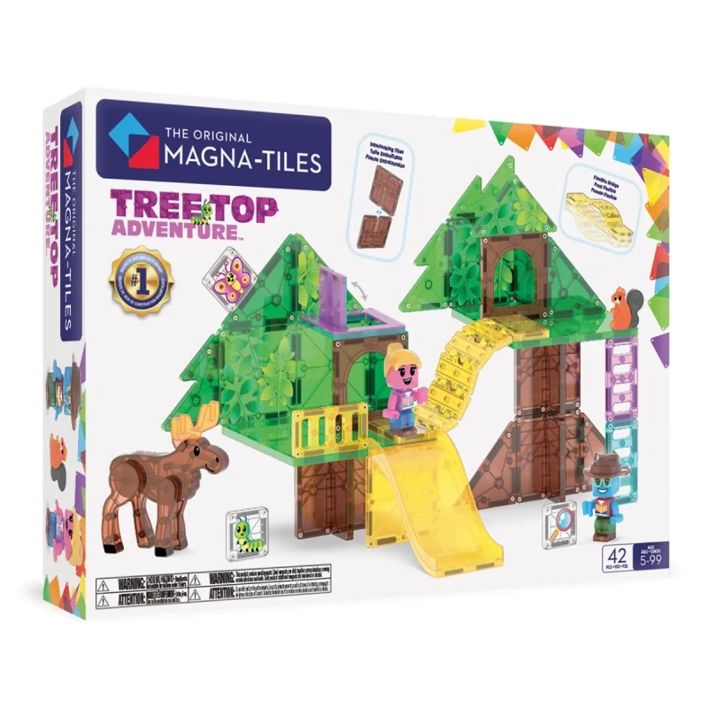 Klocki magnetyczne MAGNA-TILES Tree Top Adventure 42 elementy opakowanie