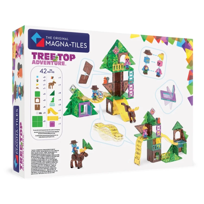 Tył opakowania klocków magnetycznych MAGNA-TILES Tree Top Adventure