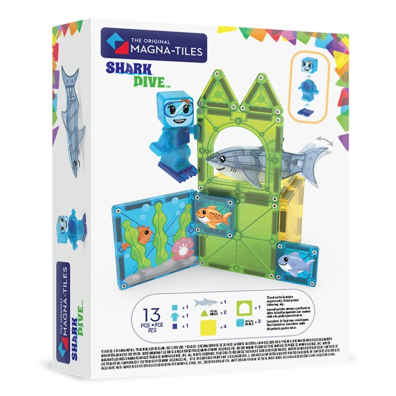 Opakowanie zestawu MAGNA-TILES Shark Dive 13 elementów tył