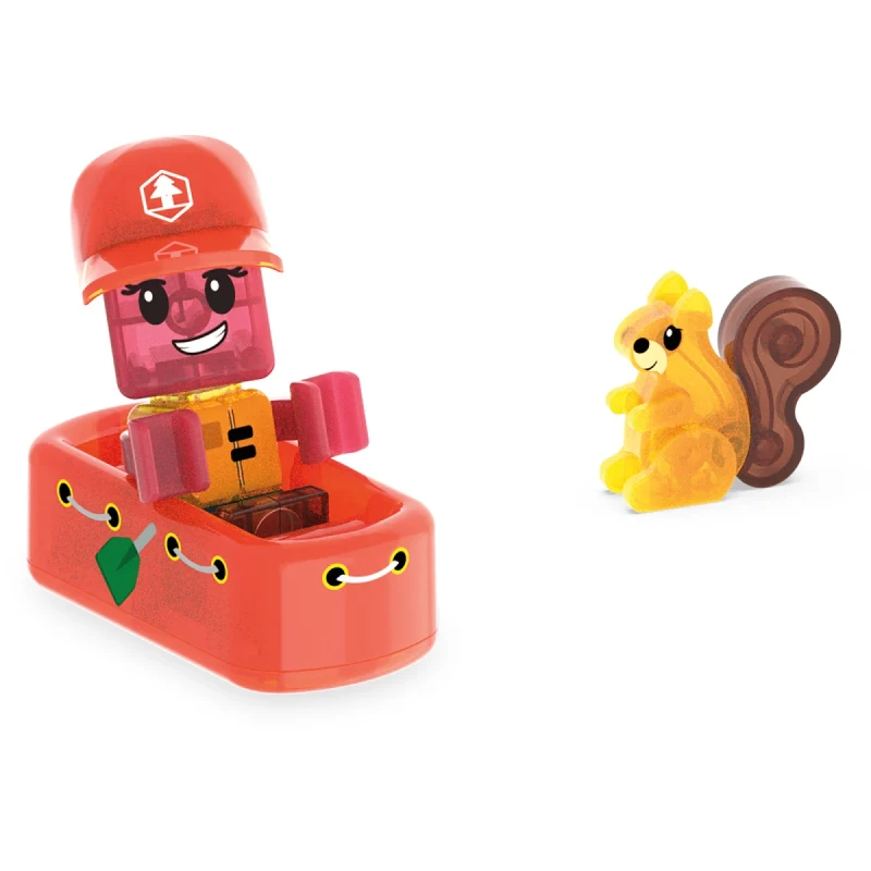 Figurka odkrywcy z tratwą i wiewiórką MAGNA-TILES Raging Rapids