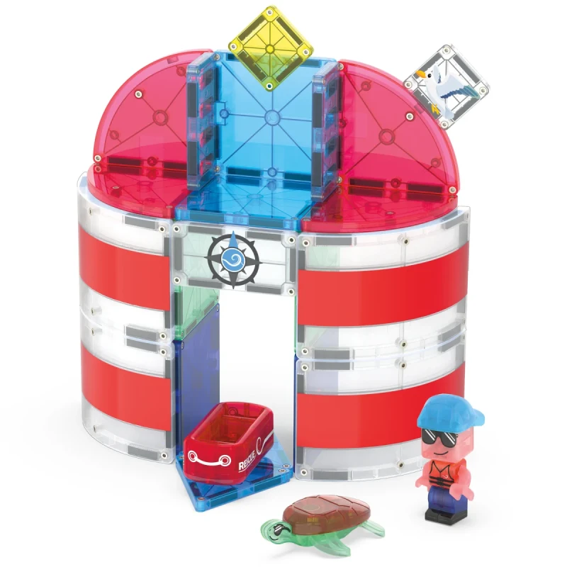 Konstrukcja latarni morskiej z zestawu MAGNA-TILES Lighthouse Rescue