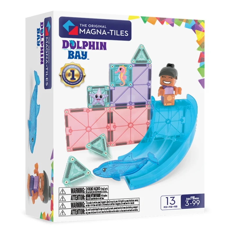 Klocki magnetyczne MAGNA-TILES Dolphin Bay 13 elementów opakowanie