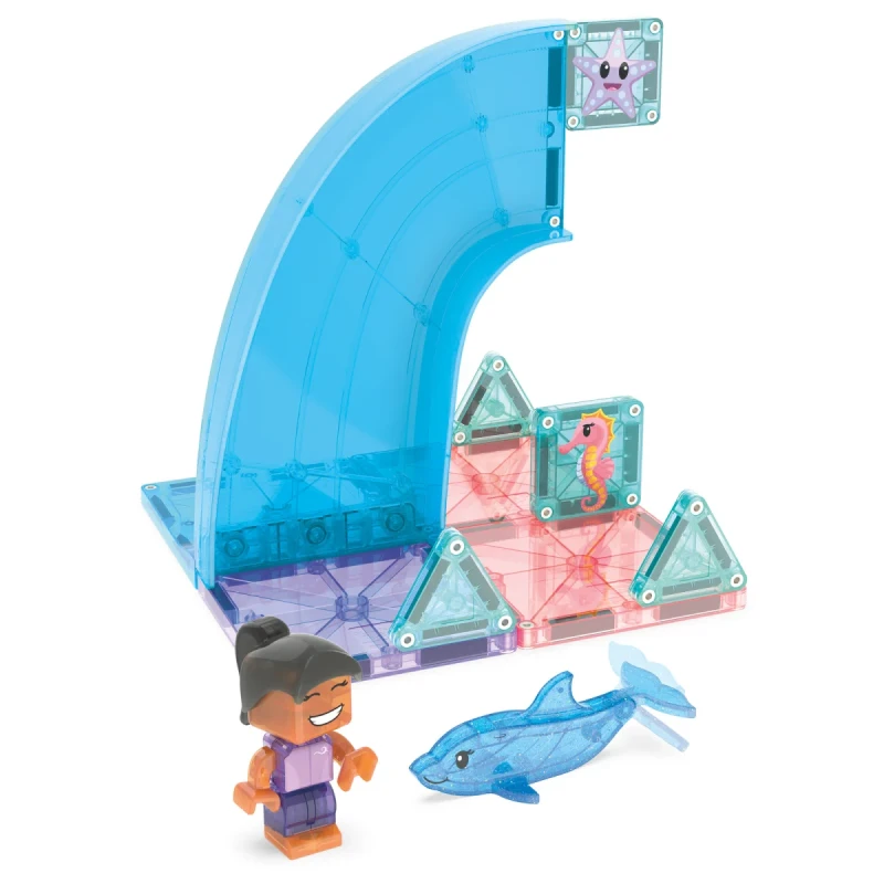 Budowla z dużą falą z zestawu MAGNA-TILES Dolphin Bay
