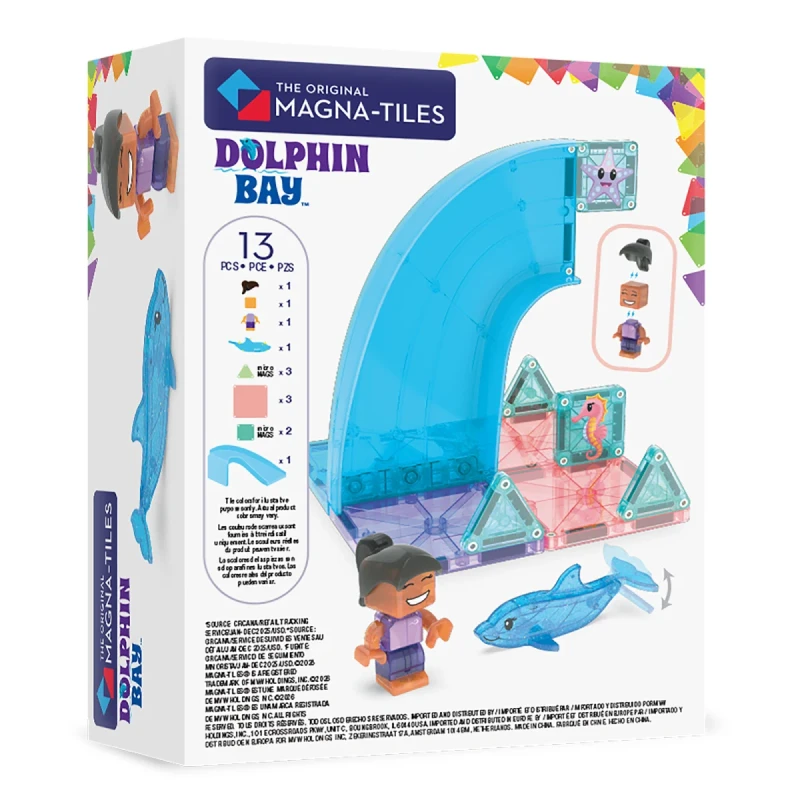 Opakowanie zestawu MAGNA-TILES Dolphin Bay 13 elementów tył