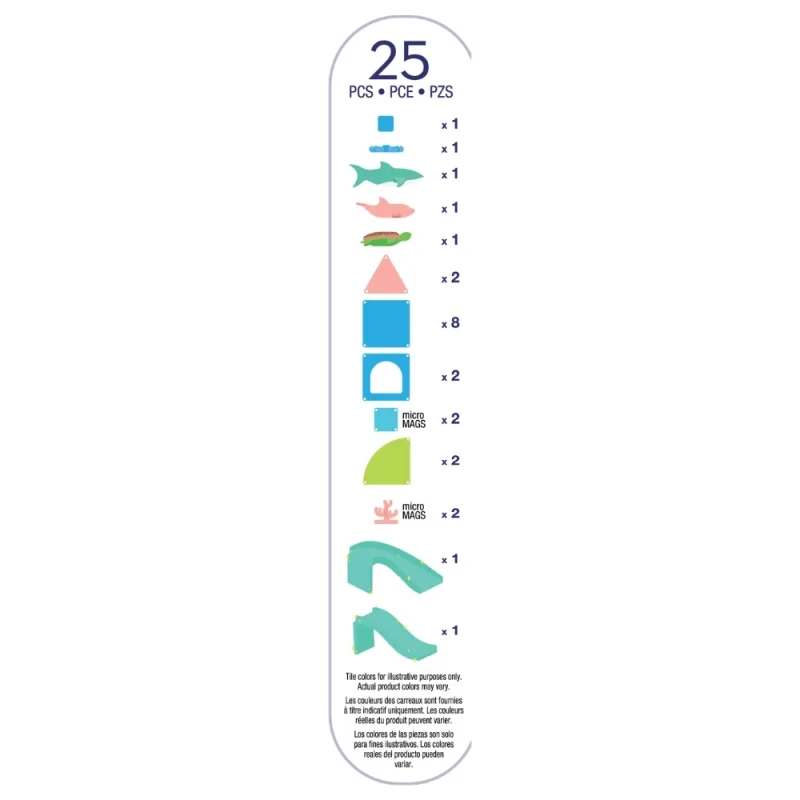 Zawartość zestawu MAGNA-TILES Coral Reef 25 elementów
