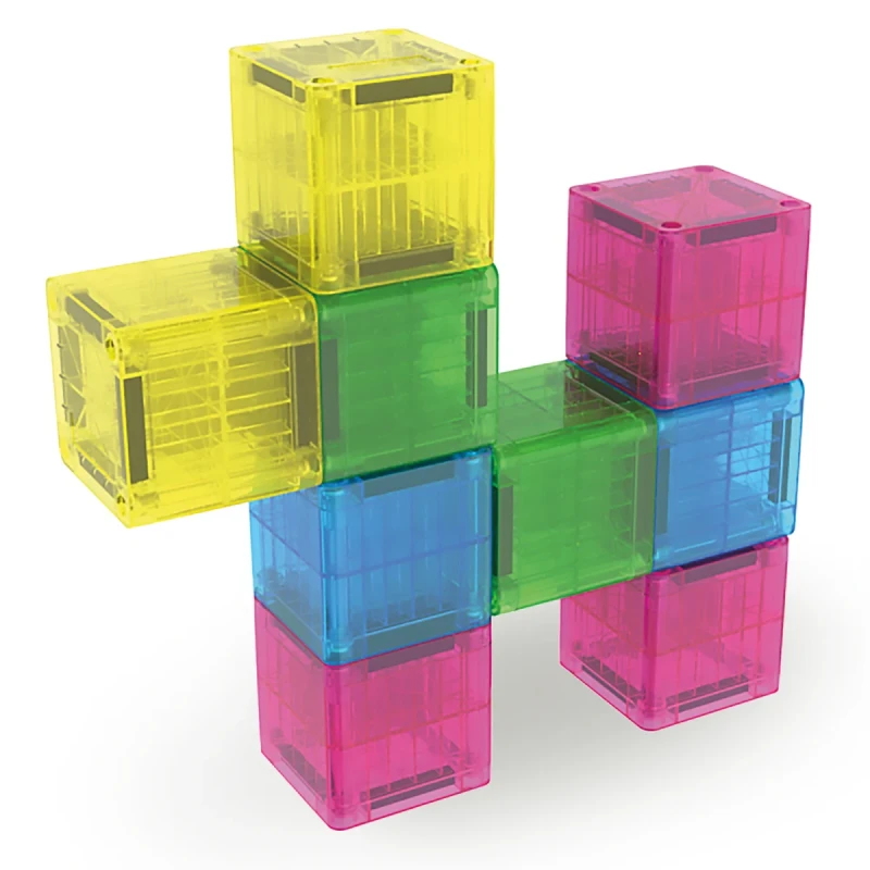 Kolorowe kostki magnetyczne MAGNA-TILES microMAGS Cubes zbudowane w model 3D