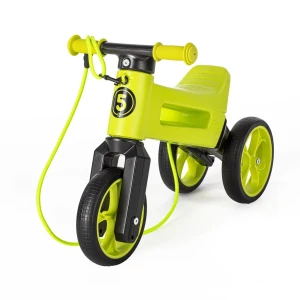 Rowerek biegowy Jeździk 2w1 Lime Limonkowy 18 m+ z zielonymi felgami Ciche koła + Pasek do noszenia dla Rodzica FWRider Super Sport 515760