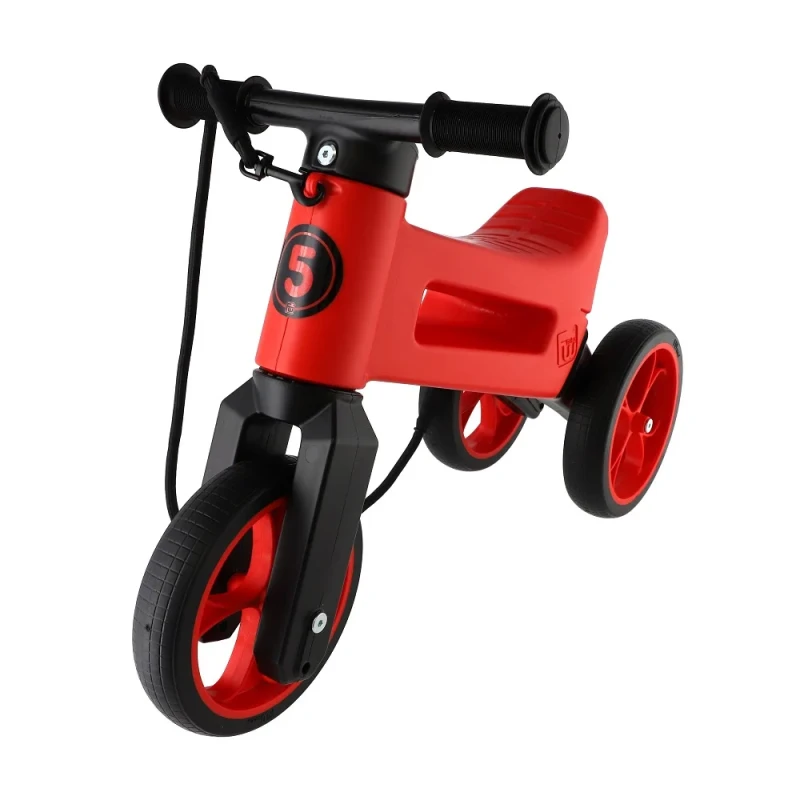 Rowerek biegowy 2w1 FWRider Super Sport Chilli czerwony z czerwonymi felgami