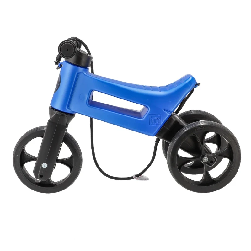 Lekki rowerek biegowy FWRider Blue Metallic z paskiem do noszenia