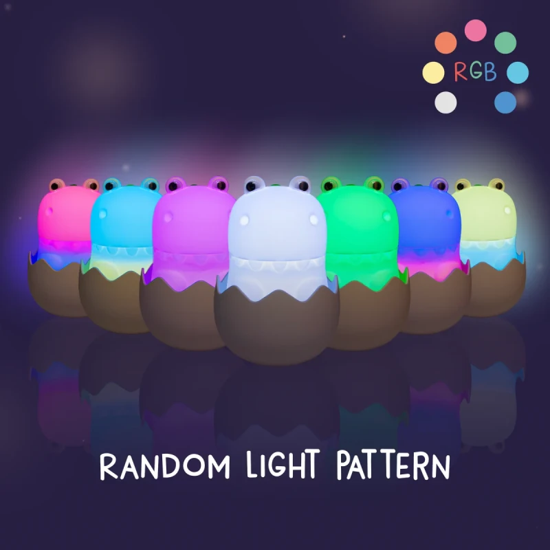 Lampka LED Dinozaur Eggy & Friends RGB z 7 kolorami światła