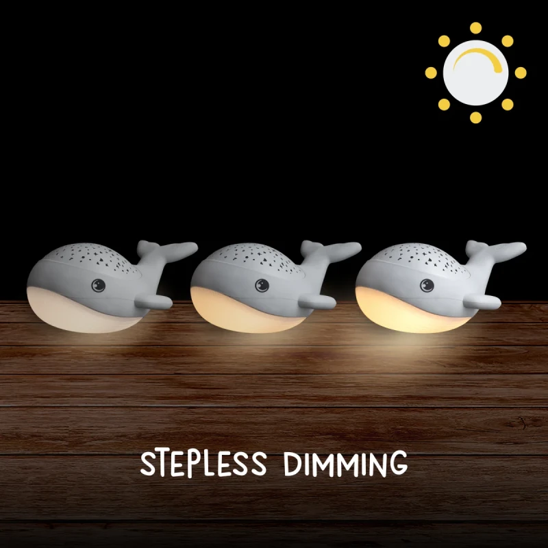 Lampka nocna Wieloryb Willy Whale Eggy & Friends z płynną regulacją jasności