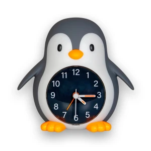 Lampka nocna LED Pingwin Poppy Penguin Eggy & Friends 3+ – silikonowa lampka z budzikiem, zegarem, ramką na zdjęcie, USB-C, ściemniacz