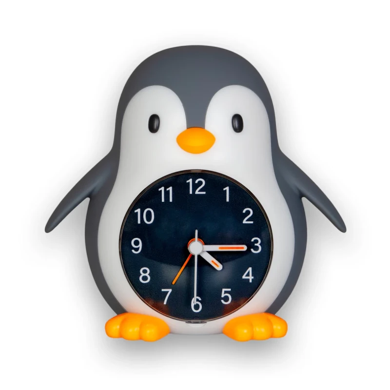Lampka nocna LED Pingwin Poppy Penguin Eggy & Friends z budzikiem zegarem i ramką na zdjęcie