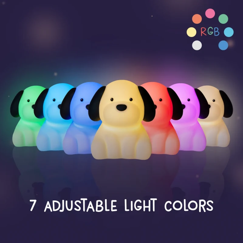 Lampka nocna LED Pies Benny Beagle Eggy & Friends wymiary funkcje timer RGB